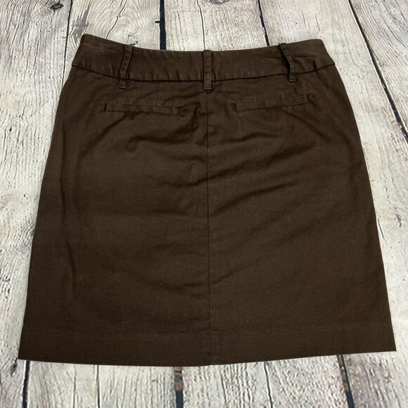 Ann Taylor LOFT Petite Brown Mini Skirt | Size 0P - Picture 2 of 5
